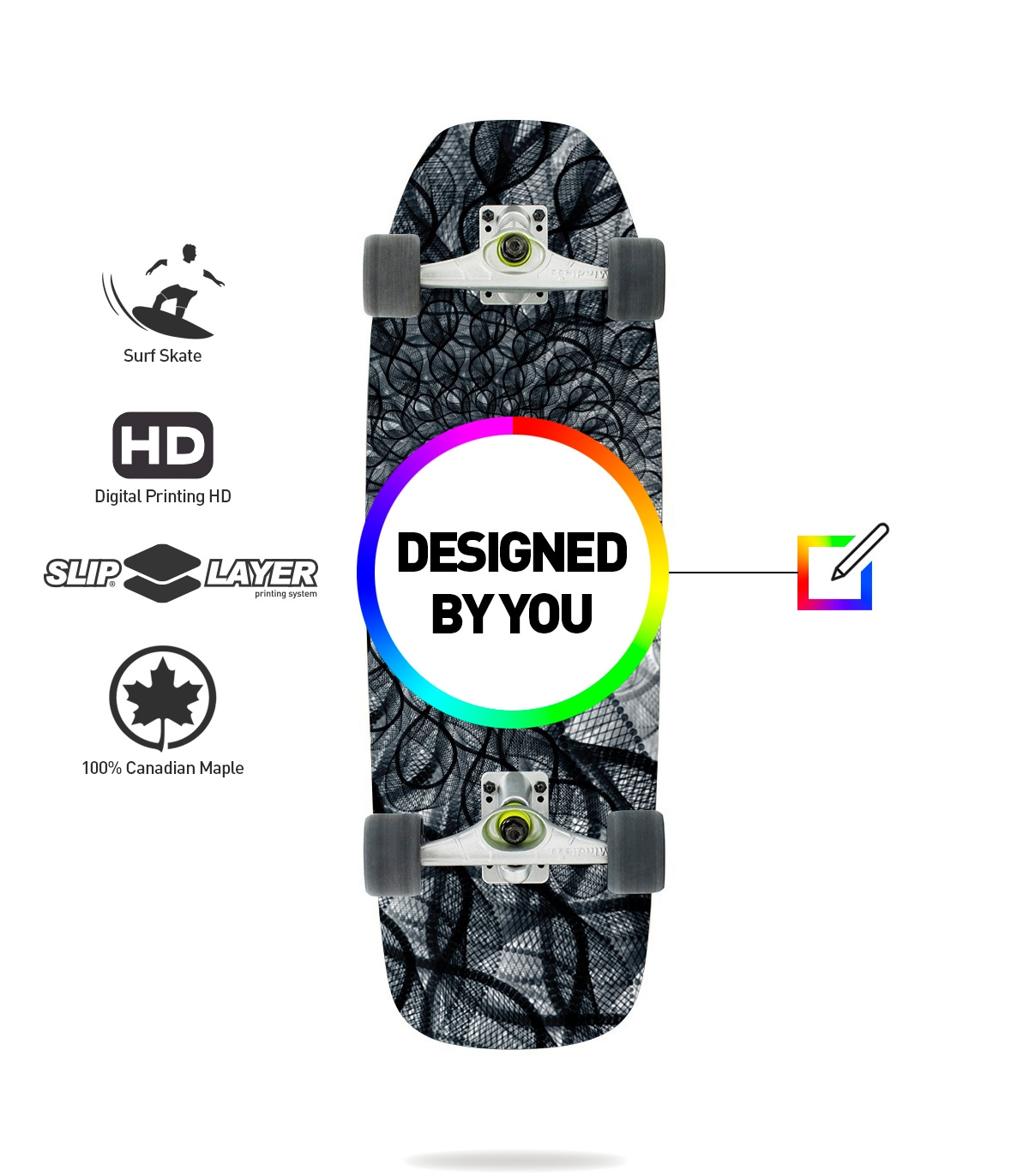 Surf Skate personalizzato Black