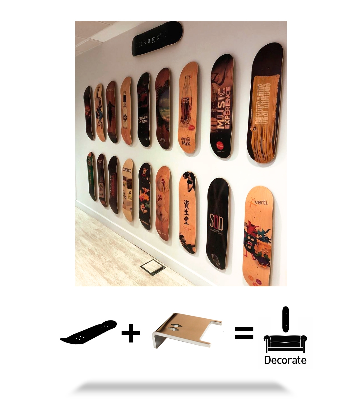 3 Packs Wall Mount Skateboard Holder Skateboard Hanger pour Skateboard Deck  Display And Storage